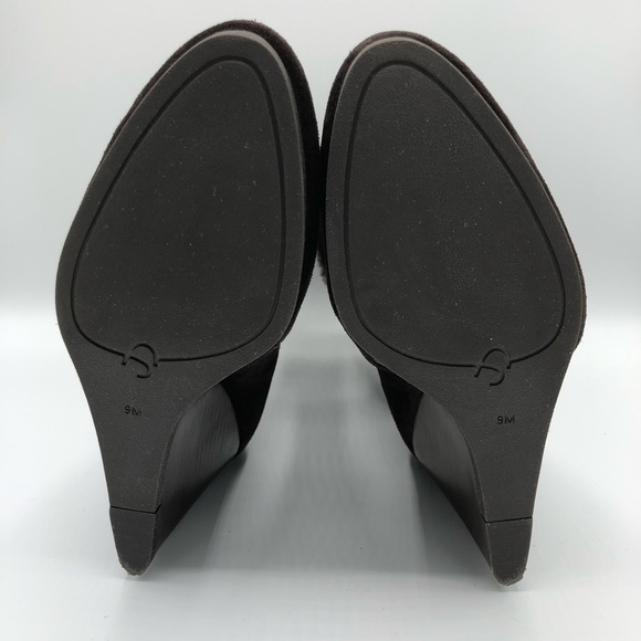 Joan & David Daflorita Suede Wedge Boots Dk Brown - Picture 8 of 8